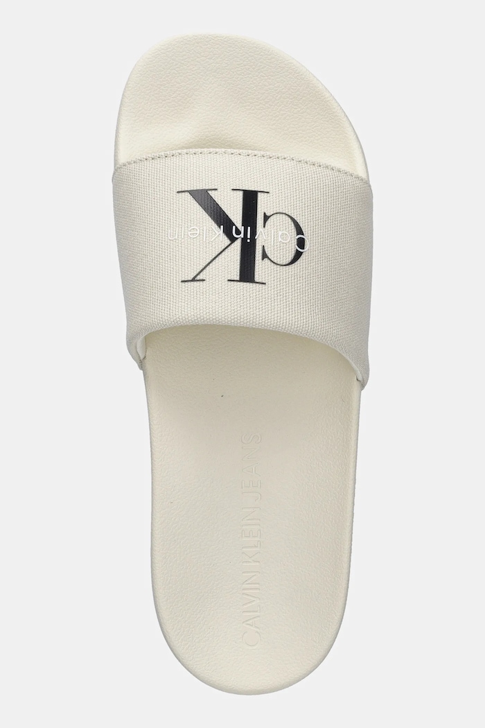 Natikače Calvin Klein Jeans SLIDE MONOGRAM WN LOGO CK bež YW0YW01967