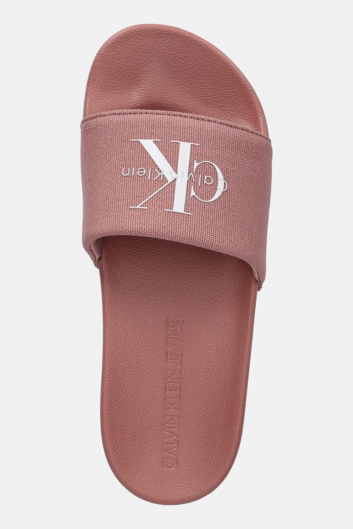 Pantofle Calvin Klein Jeans SLIDE MONOGRAM WN LOGO CK růžová YW0YW01967