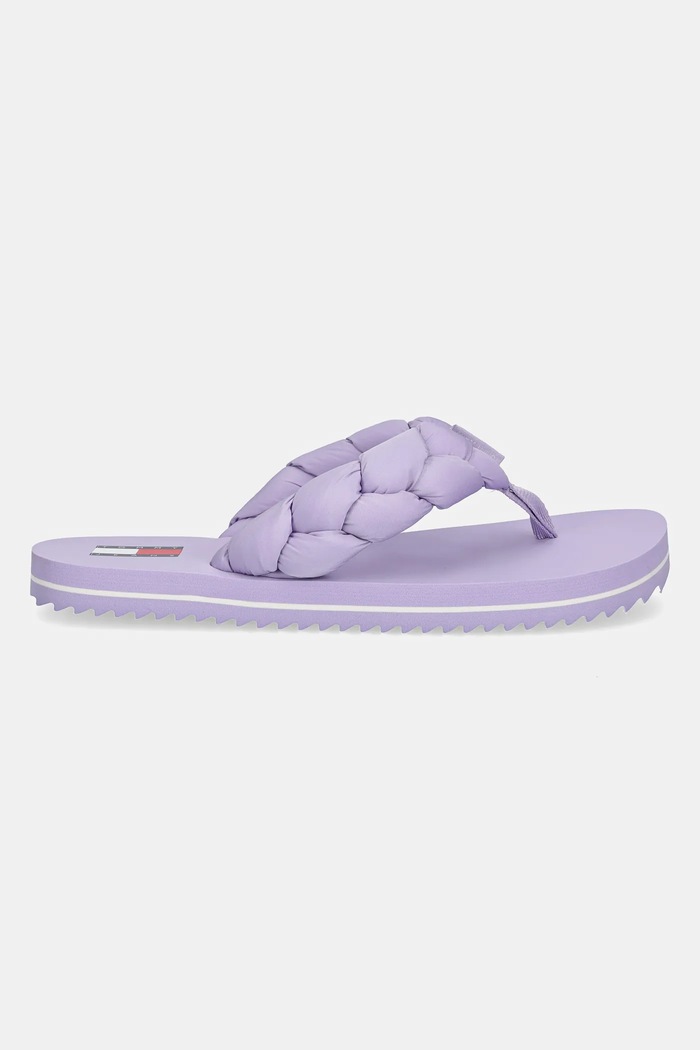 Tommy Jeans japonki damskie BRAIDED THONG BEACH SANDAL EN0EN02877 fioletowy SS26