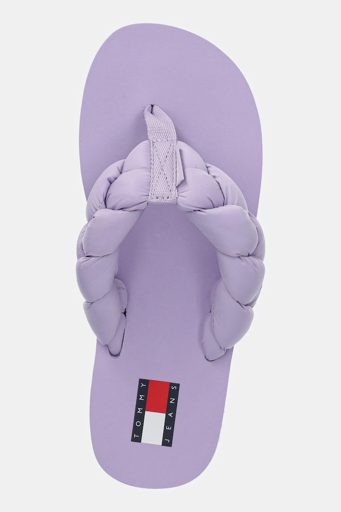 Tommy Jeans japonki damskie BRAIDED THONG BEACH SANDAL fioletowy EN0EN02877