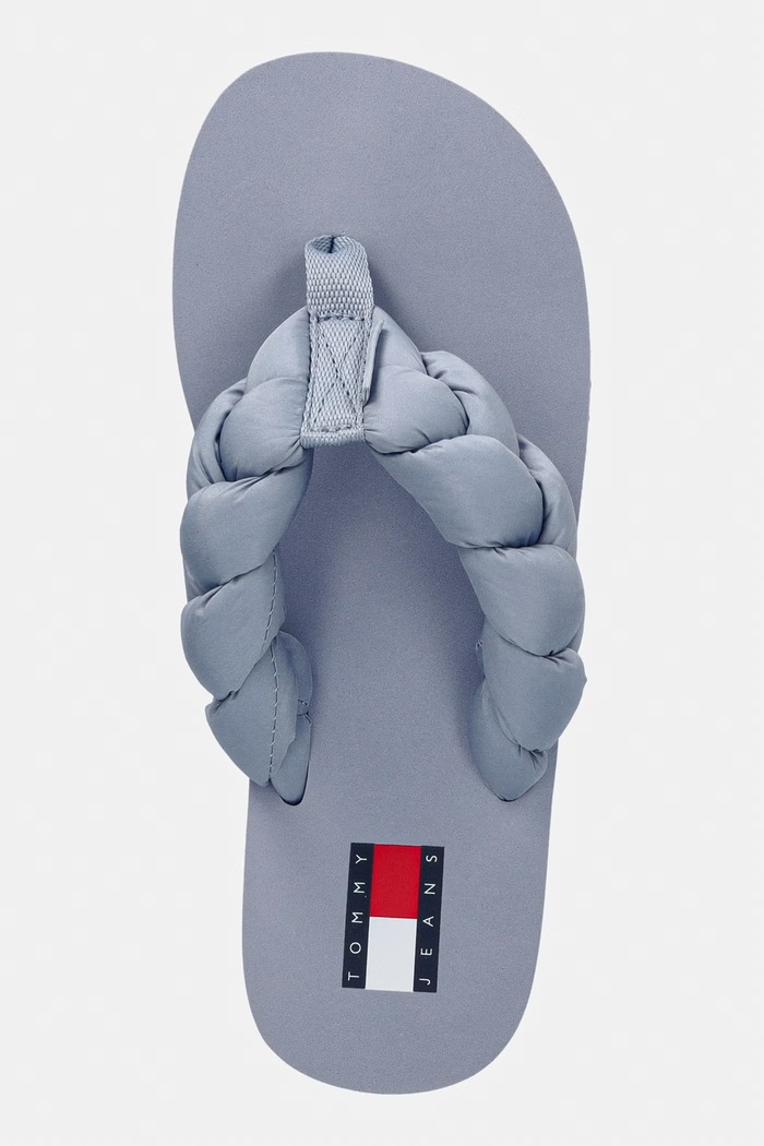 Tommy Jeans japonki damskie BRAIDED THONG BEACH SANDAL niebieski EN0EN02877