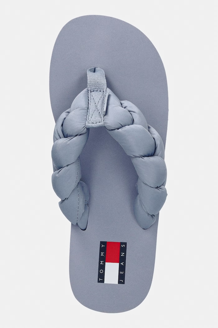 Tommy Jeans japonki damskie BRAIDED THONG BEACH SANDAL niebieski EN0EN02877