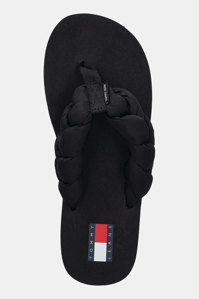 Tommy Jeans japonki damskie BRAIDED THONG BEACH SANDAL czarny EN0EN02877