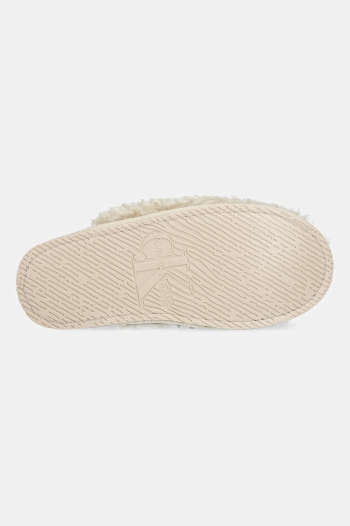Calvin Klein papucs CLOSE SLIPPER FUR YW0YW01975 bézs