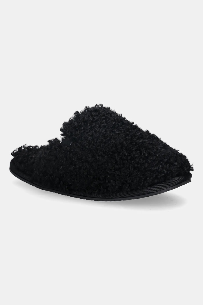 Pantofle Calvin Klein CLOSE SLIPPER FUR černá YW0YW01975