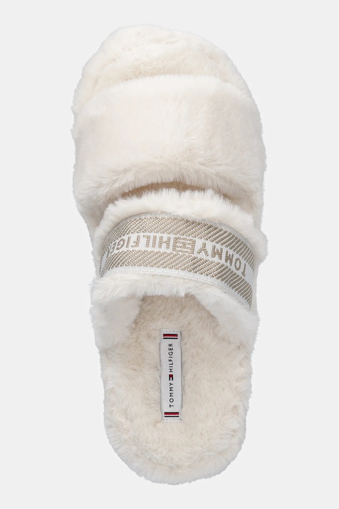 Papuče Tommy Hilfiger HILFIGER FUR SLIPPER Tommy Hilfiger FW0FW08854 béžová