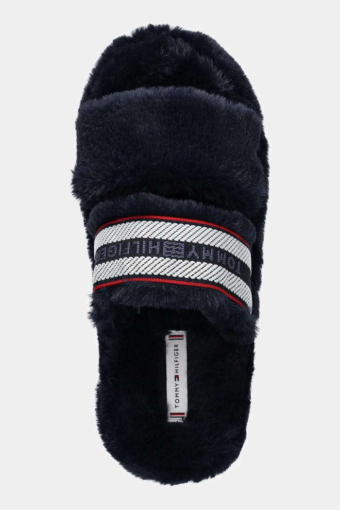 Kapcie HILFIGER FUR SLIPPER Tommy Hilfiger FW0FW08854 granatowy
