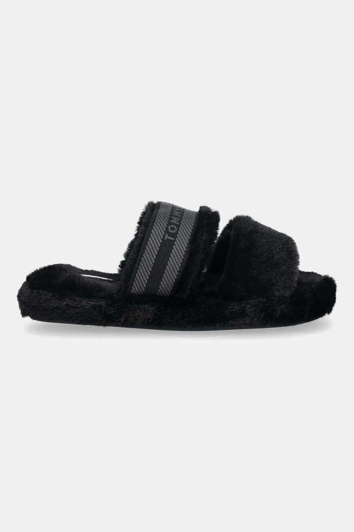 Παντόφλες Tommy Hilfiger HILFIGER FUR SLIPPER FW0FW08854 μαύρο AW25