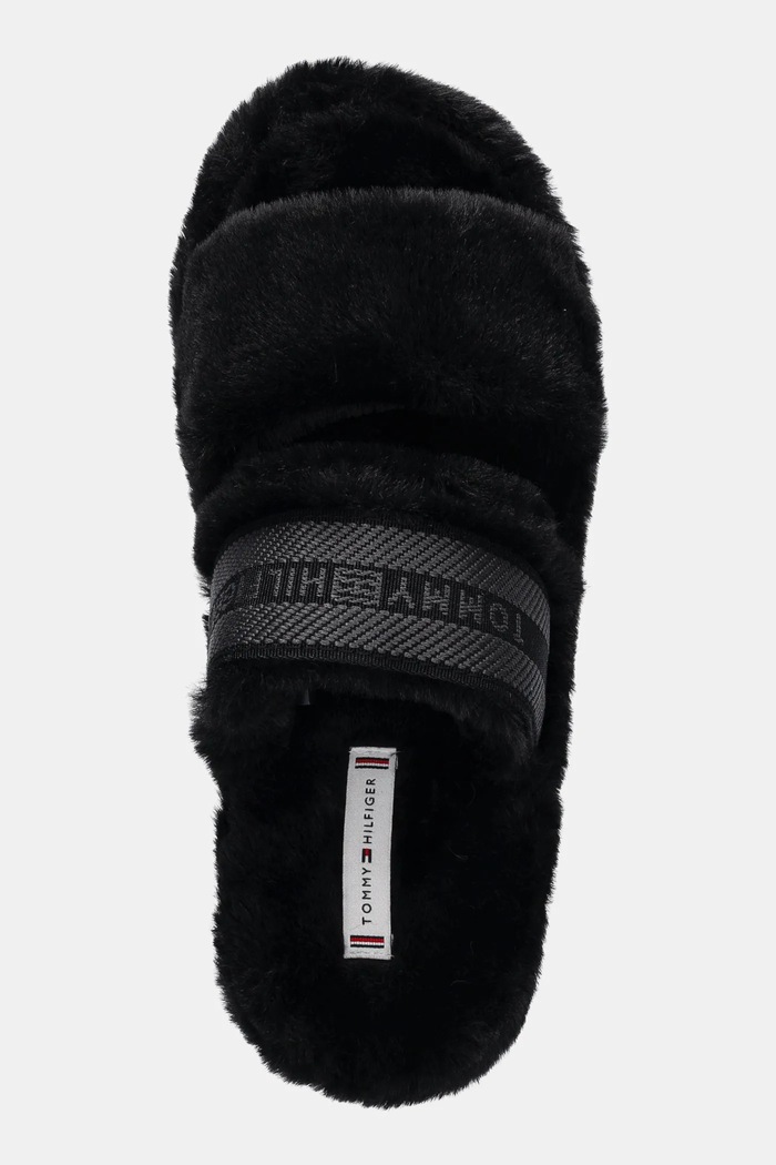 Παντόφλες Tommy Hilfiger HILFIGER FUR SLIPPER μαύρο FW0FW08854