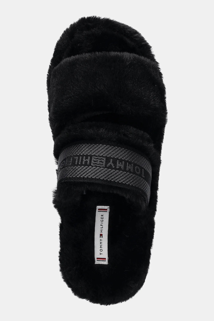 Παντόφλες Tommy Hilfiger HILFIGER FUR SLIPPER μαύρο FW0FW08854