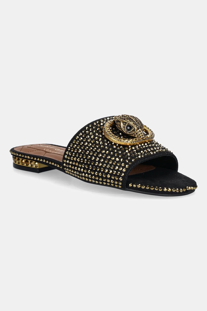 Kurt Geiger London ciabatte slide Chelsea Flat Sandal tessile oro 3416209609.BLKOTHER