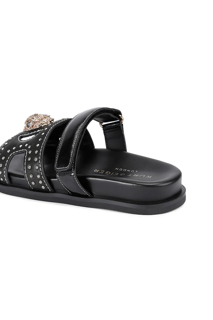 Kurt Geiger London șlapi de piele Eagle Stud Cut Out Sdl 4734209139.BLKOTHER negru