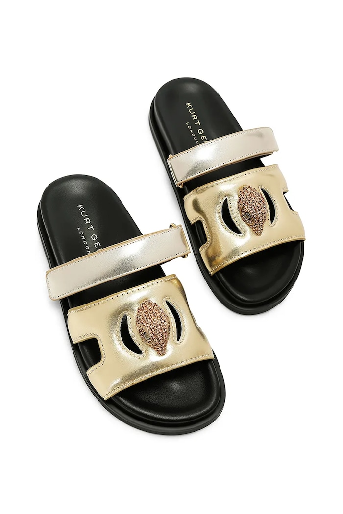 Kurt Geiger London Papuci de piele Eagle Cut Out Sandal 4732666109.GOLDCOMB aur AW25