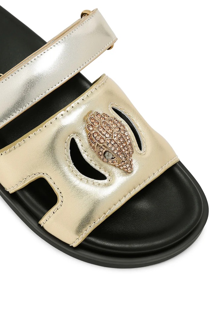 Încălțăminte Kurt Geiger London Papuci de piele Eagle Cut Out Sandal 4732666109.GOLDCOMB aur