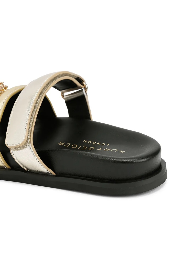 Papuci de piele Eagle Cut Out Sandal Kurt Geiger London aur 4732666109.GOLDCOMB