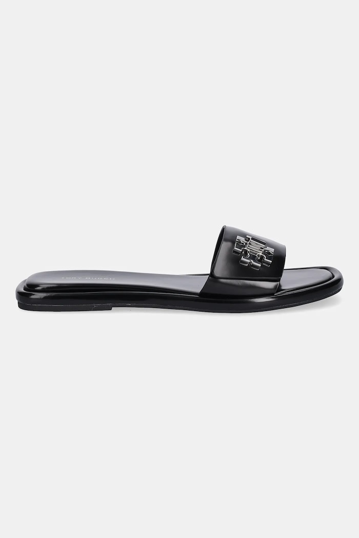 Tory Burch klapki skórzane T Lock Slide 164676.006 czarny AW25