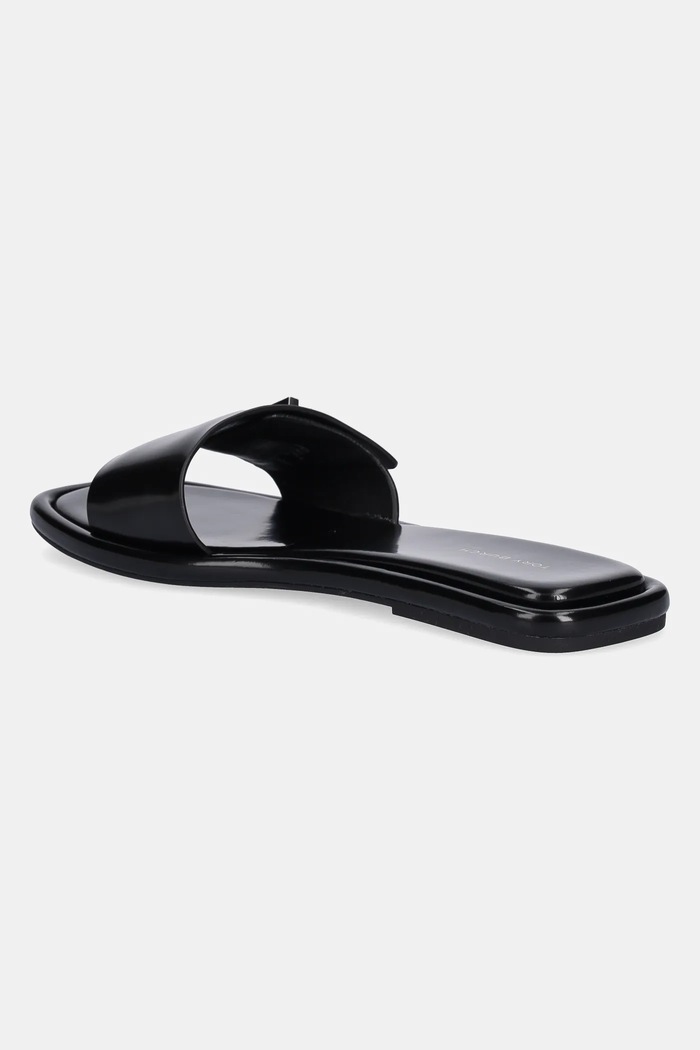 Obuwie Tory Burch klapki skórzane T Lock Slide 164676.006 czarny