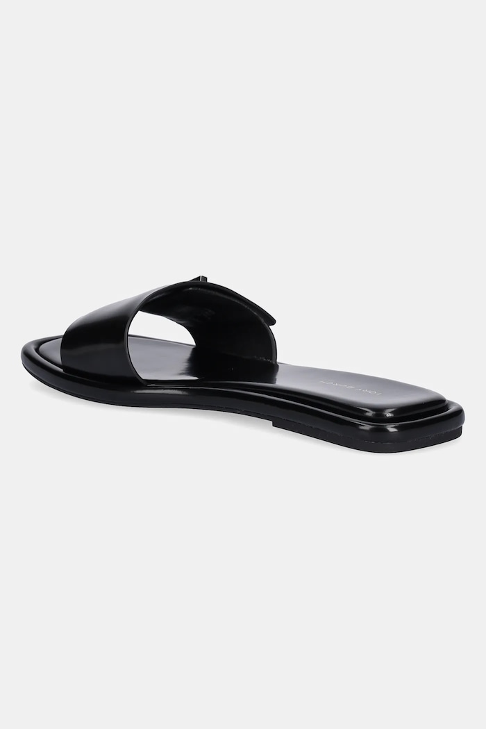 Obuwie Tory Burch klapki skórzane T Lock Slide 164676.006 czarny