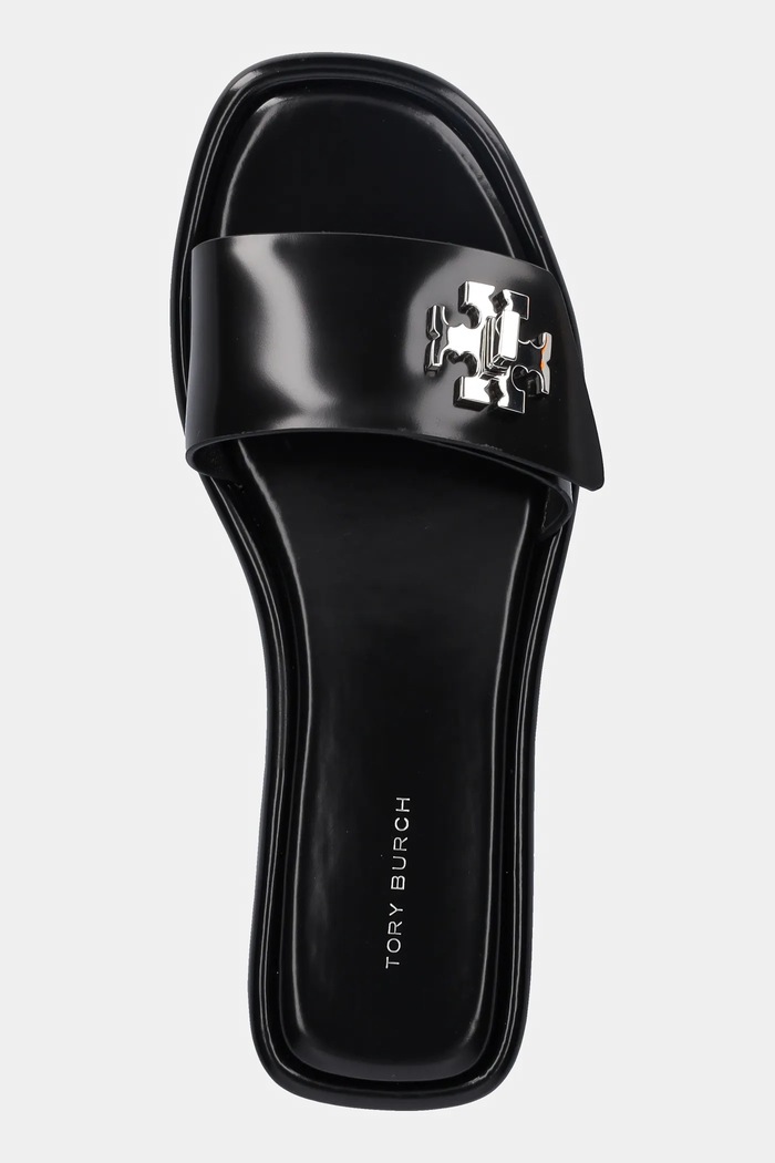 Tory Burch klapki skórzane T Lock Slide czarny 164676.006