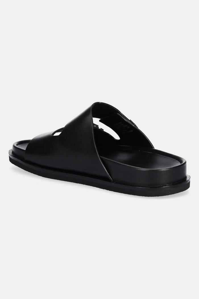 Încălțăminte Tory Burch șlapi de piele T Lock Sport Slide 175640.006 negru