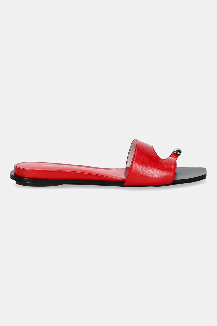 Tory Burch șlapi de piele Pierced Slide 169782.600 rosu AW25