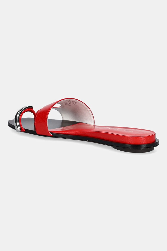 Încălțăminte Tory Burch șlapi de piele Pierced Slide 169782.600 rosu