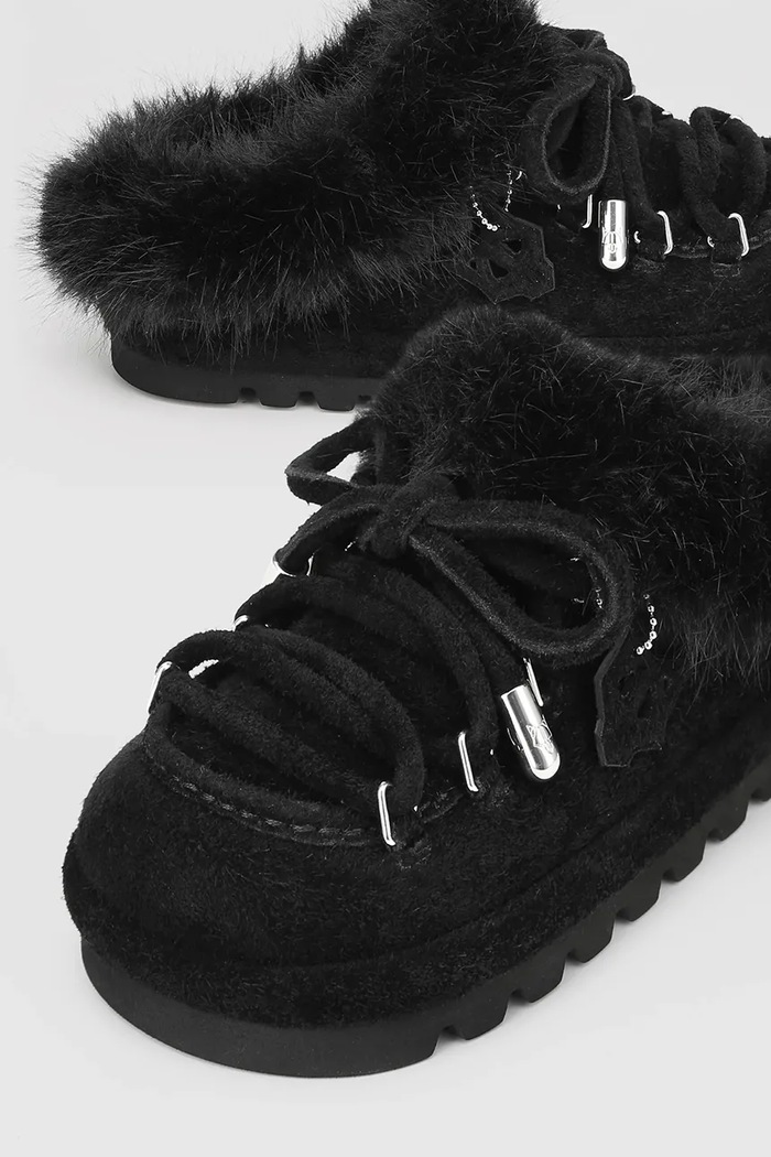 Kućne papuče od brušene kože Naked Wolfe Harlow crna Harlow.Black