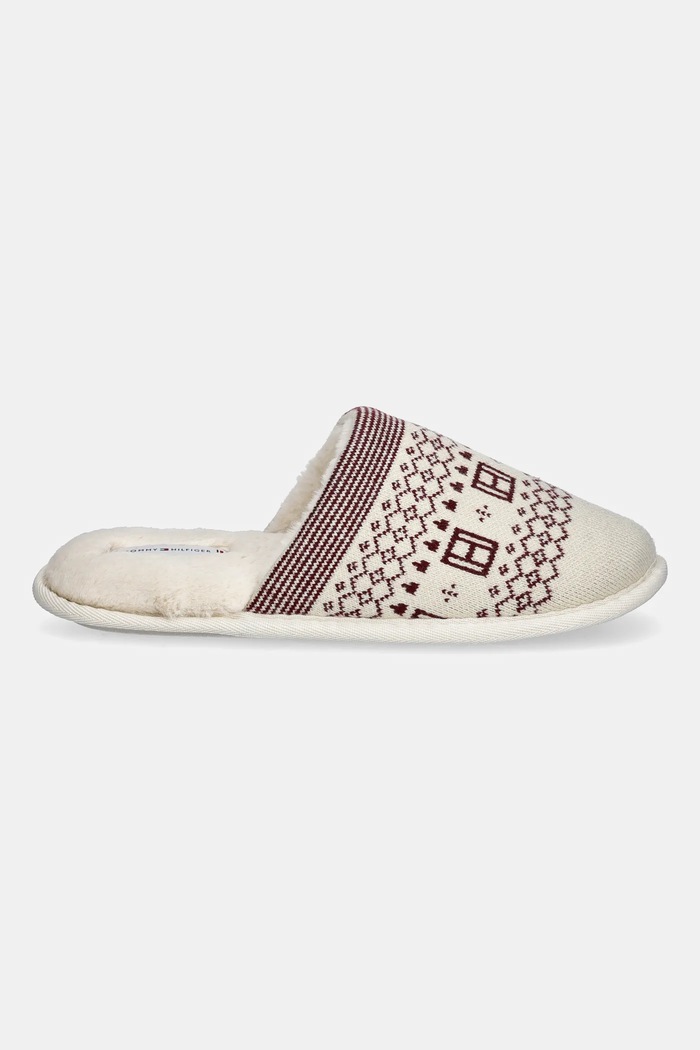 Tommy Hilfiger kapcie TH GRAPHIC HOUSE SHOE TRIAL FW0FW09062 beżowy AW25