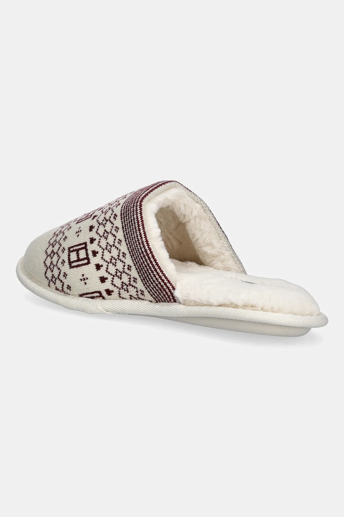 Obuwie Tommy Hilfiger kapcie TH GRAPHIC HOUSE SHOE TRIAL FW0FW09062 beżowy