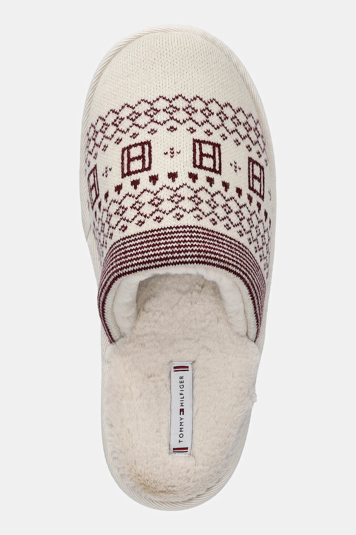 Tommy Hilfiger kapcie TH GRAPHIC HOUSE SHOE TRIAL beżowy FW0FW09062