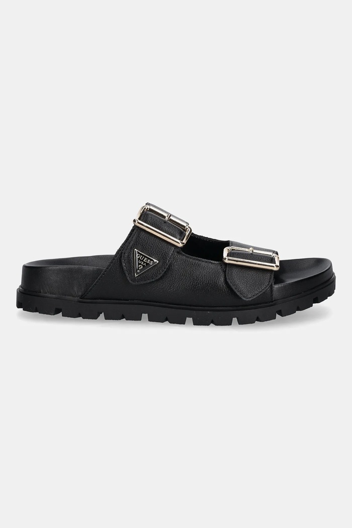 Guess klapki skórzane FASTEN FLTFST.LEA03.BLACK czarny AW25