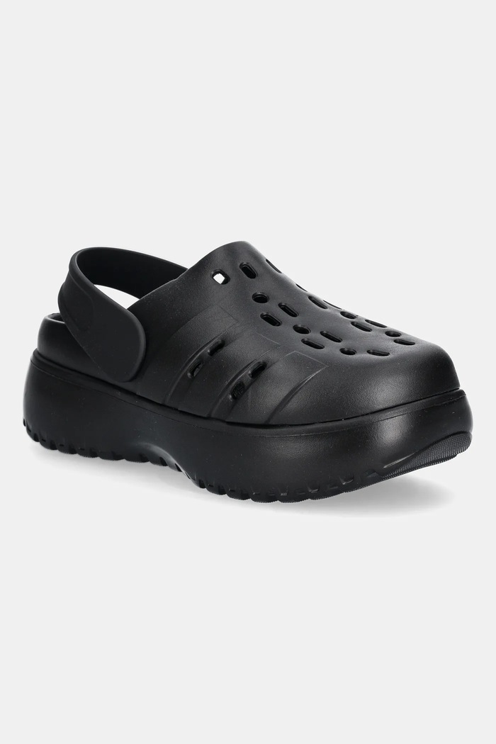 Παντόφλες adidas Adilette Clog Platform ίσια πλατφόρμα μαύρο JP9577