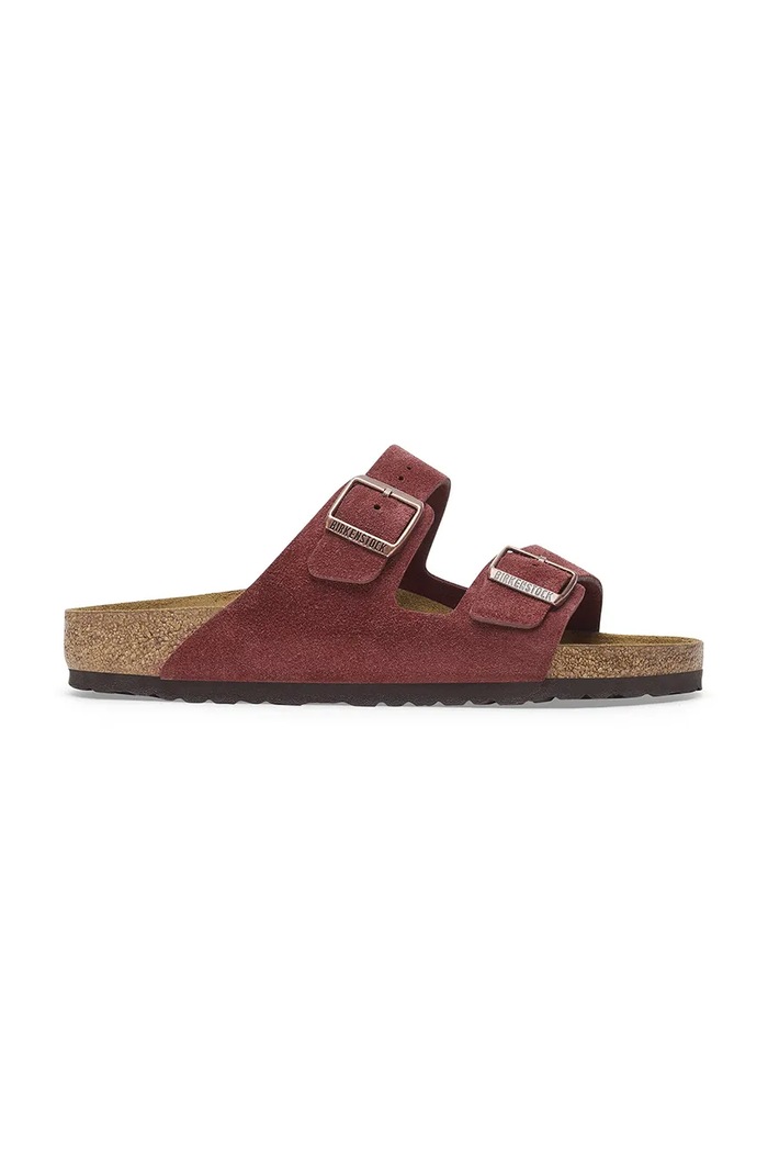 Birkenstock papucs velúrból Arizona velúr bőr piros 1028331