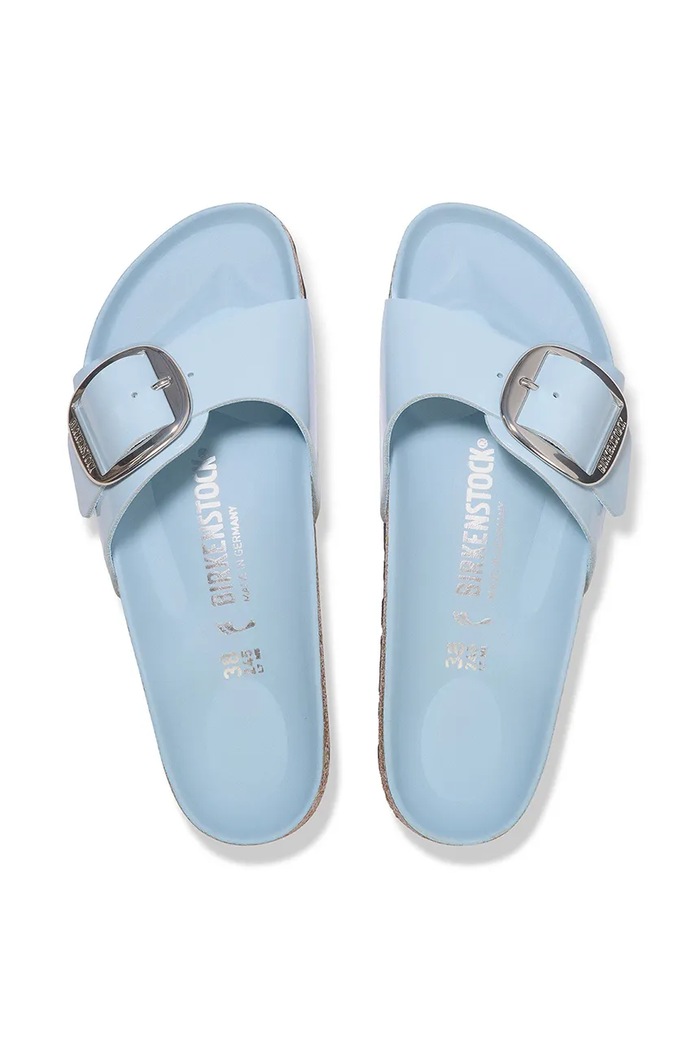 Birkenstock bőr papucs Madrid Big Buckle kék 1030363