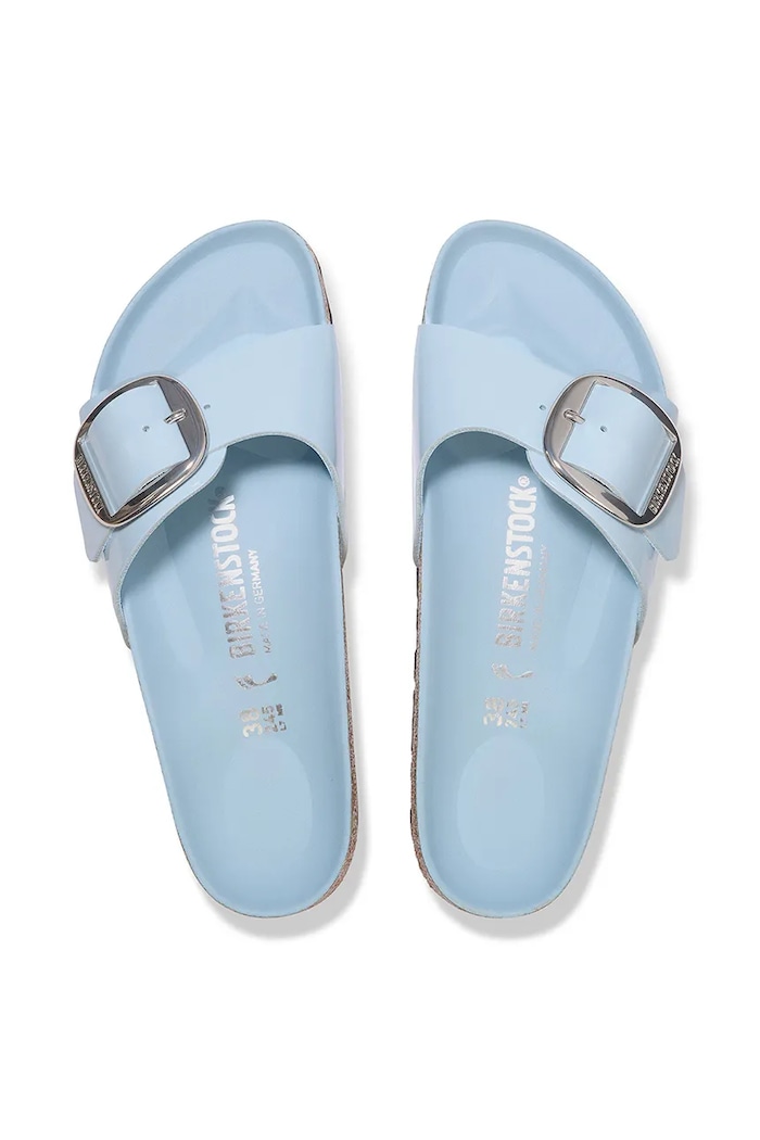 Birkenstock bőr papucs Madrid Big Buckle kék 1030363