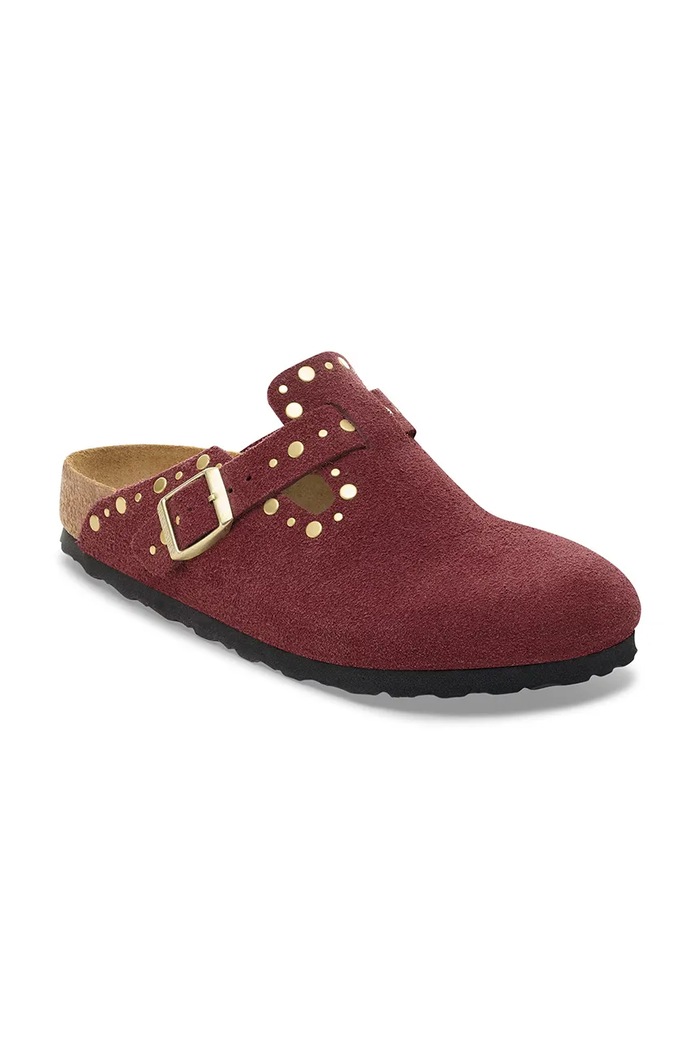 Birkenstock Natikači iz semiša Birkenstock Boston Rivet 1030379 rdeča AW25