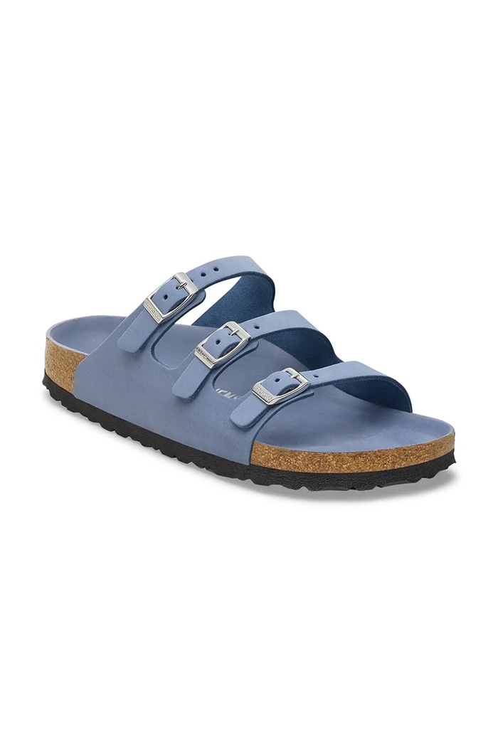 Birkenstock papuci din nubuc Florida HEX 1030380 albastru AW25