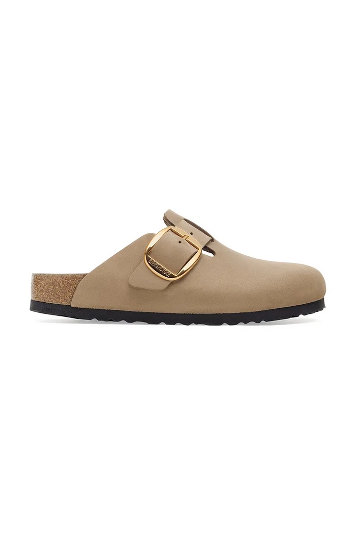 Birkenstock bőr papucs Boston Big Buckle nappa bőr bézs 1030393