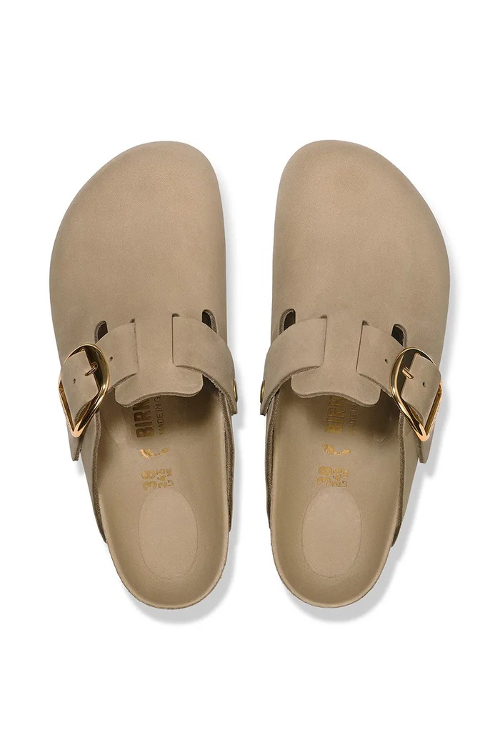 Birkenstock bőr papucs Boston Big Buckle bézs 1030393