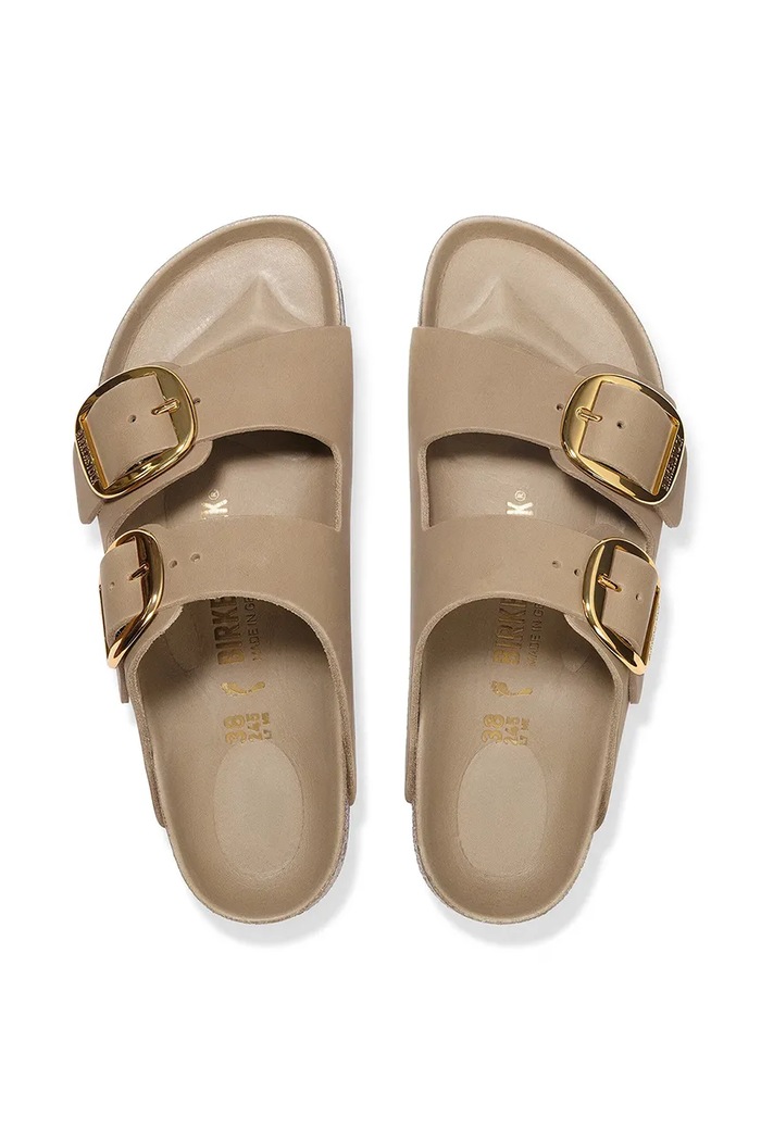 Usnjeni natikači Birkenstock Boston Big Buckle bež 1030395
