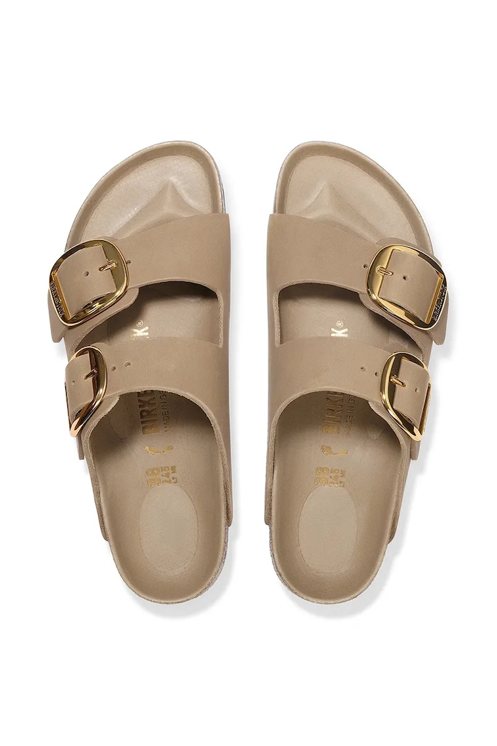Usnjeni natikači Birkenstock Boston Big Buckle bež 1030395