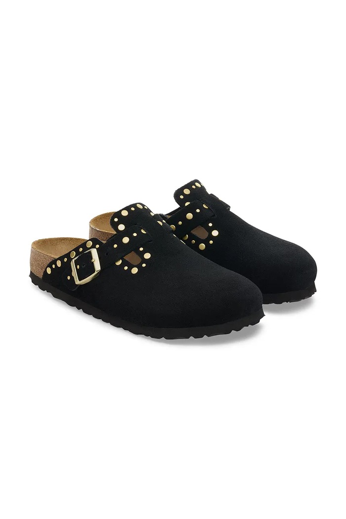 Obuv Semišové šľapky Birkenstock Boston Rivet 1030491 čierna