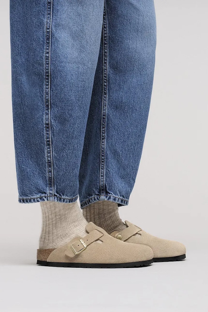 Замшевые шлепанцы Birkenstock Boston 1030855