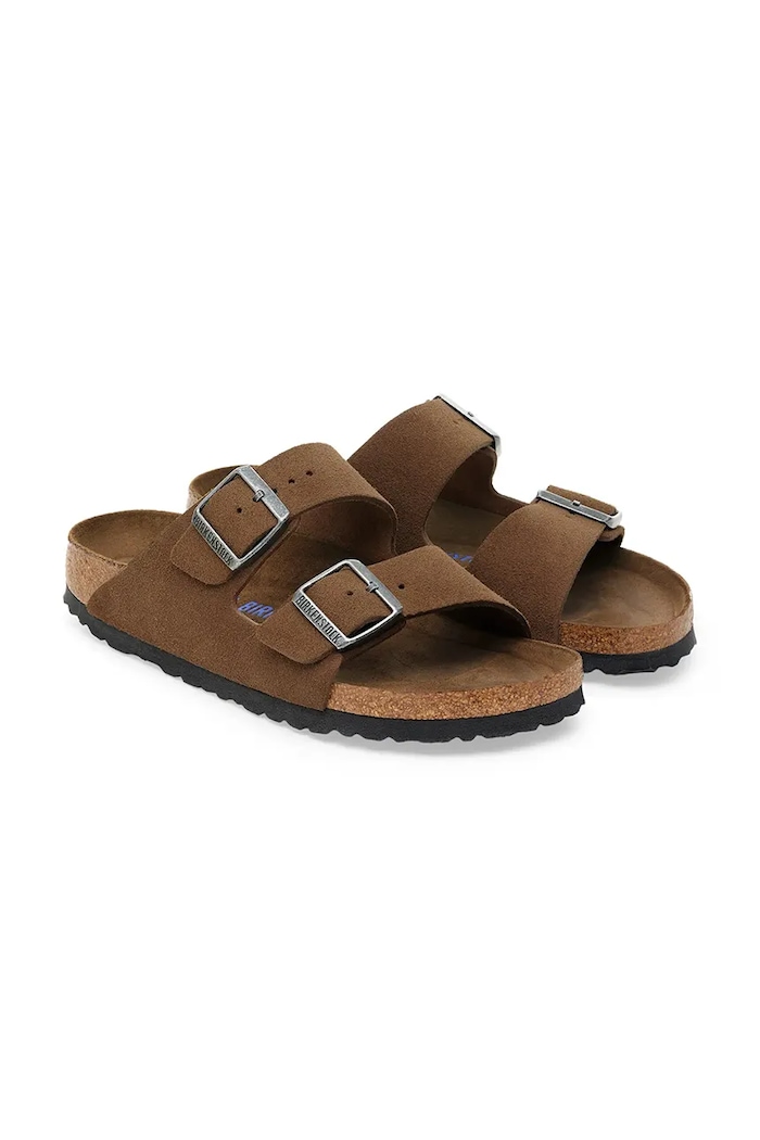Obuća Natikače od brušene kože Birkenstock Arizona 1030865 smeđa