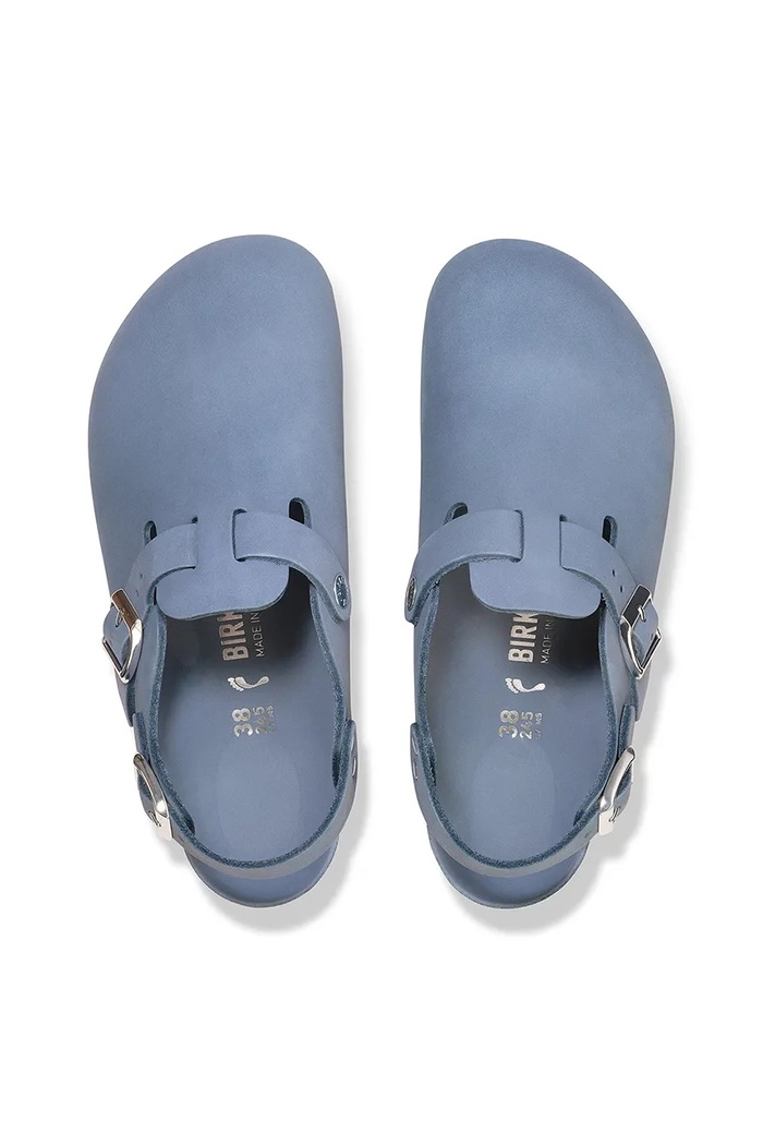 Birkenstock klapki nubukowe Tokio HEX 1030478 niebieski