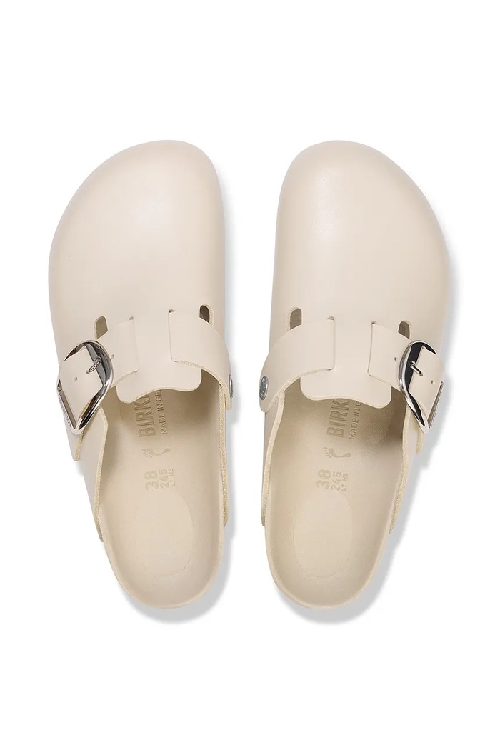 Birkenstock șlapi de piele Boston HEX bej 1030905