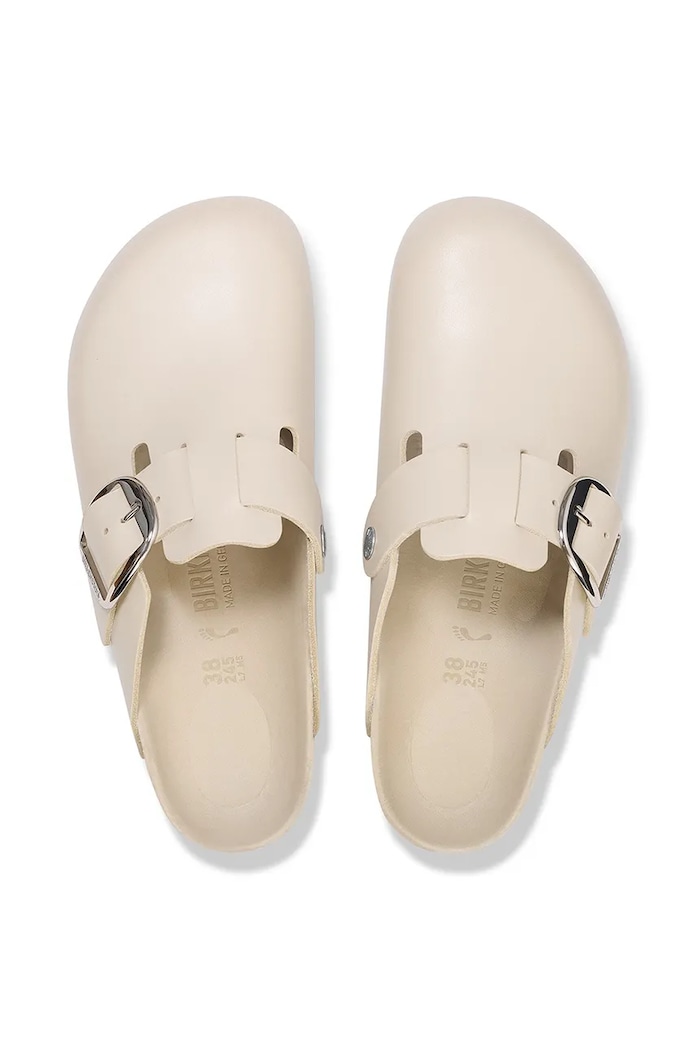 Birkenstock șlapi de piele Boston HEX bej 1030905