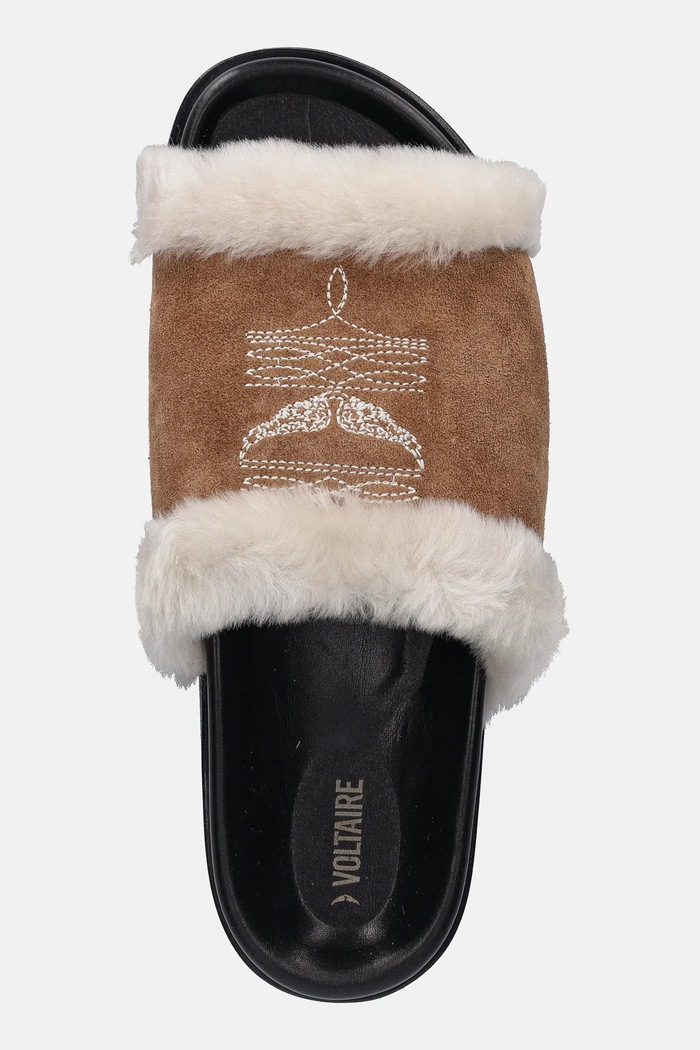 Semišové šľapky ZADIG&VOLTAIRE Teddy hnedá SWCT02081