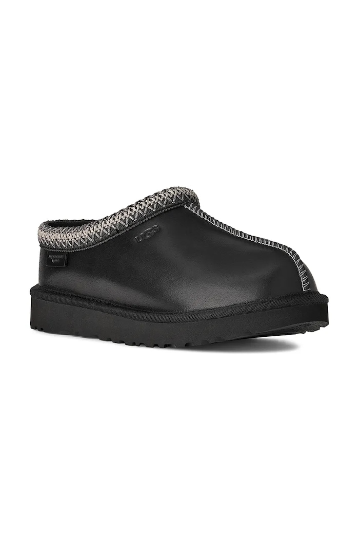UGG leather slippers Tasman Lthr Regen 1170292.BLK black AW25