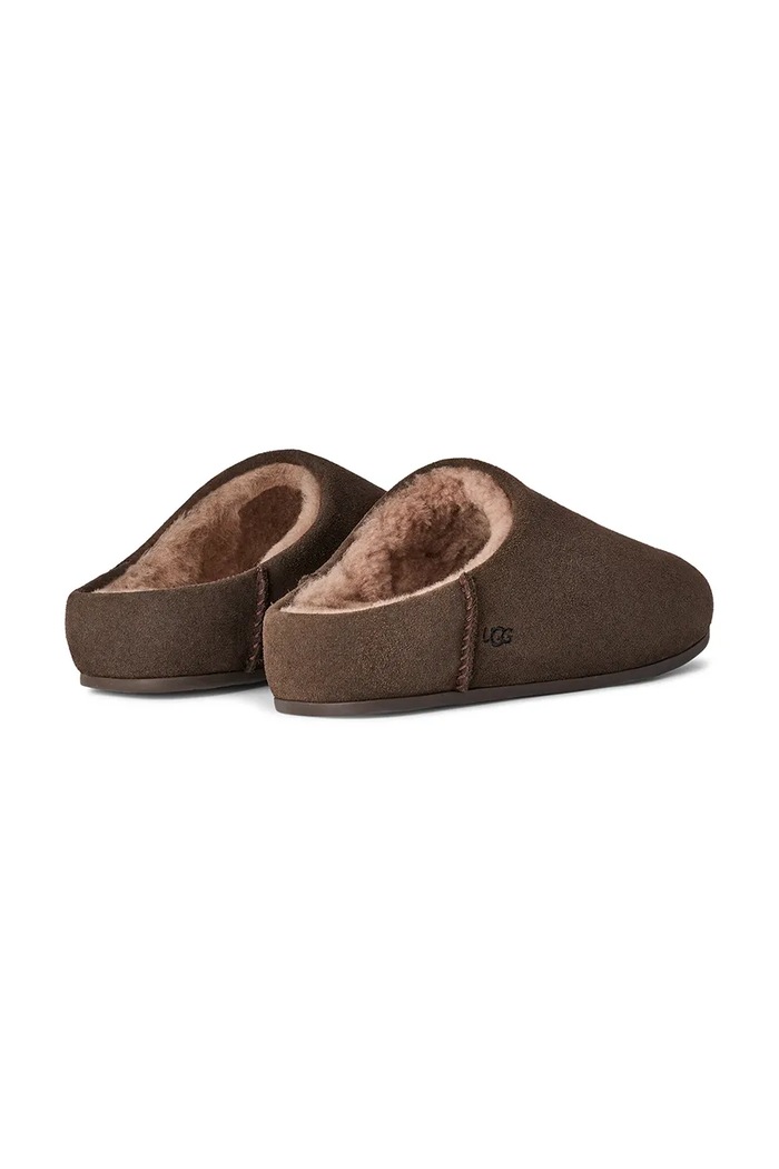 Încălțăminte UGG papuci din piele întoarsă Elea Slip-On 1171390.DDC maro